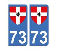 Autocollant 73 avec Blason Savoie Propre Plaque immatriculation Auto (9,8 x 4,5 cm)