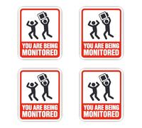 Autocollant : 75 mm, 4 pièces - YOU ARE BEING MONITORED IT Panneau d'avertissement pour bureau Nerd