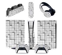 Autocollant 82447 Console Pour PS5 Disc Edition & Digital Sticker Vinyl Decal Cover Pour Ps5 Controller & Charging Station & Headset & Media Remote Revêtement(Digital Edition)