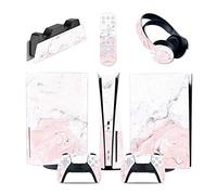 Autocollant 90529 Console Pour PS5 Disc Edition & Digital Edition Sticker Vinyl Decal Cover Pour Ps5 Controller & Charging Station & Headset & Media Remote Revêtement(Disc Version)