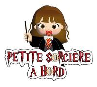 Autocollant à Bord - Petite Sorcière, Super Héros 16x15cm, Vinyle Haute Qualité, Sticker Voiture, Moderne et Fun, 100% Français