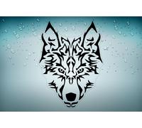 Autocollant A4 Grande Taille Loup Wolf Motard Tuning Sticker Biker Voiture R2