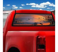 Autocollant abstrait de cowboy occidental pour fenêtre arrière de camion, essuie-glace arrière de camion amérindien, désert, coucher de soleil, cowboys chevaux, étanches, camionnettes, SUV,
