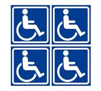 Autocollant Accessibilité Voiture 4 Pièces 12 X 12 Cm Imperméable | Marquage résistant pour places réservées et bâtiments publics avec design haute visibilité