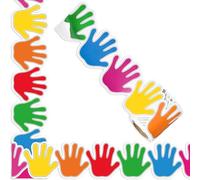 Autocollant adhésif coloré pour tableau d'affichage décoratif pour école, salle de classe, tableau noir, décoration d'empreintes de mains