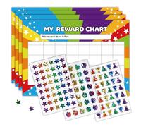 Autocollant adhésif étoile de récompense avec feuille de tableau de mes tâches, ensemble de motivation pour, comportement et devoirs, structure de récompense du comportement