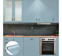 Autocollant Adhésif Imperméable Vinyle Rouleau pour Cuisine Meuble Armoire Porte - Sticker Mural H60 x L200 cm - Bleu poudré