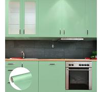 Autocollant Adhésif Imperméable Vinyle Rouleau pour Cuisine Meuble Armoire Porte - Sticker Mural H60 x L200 cm - vert menthe