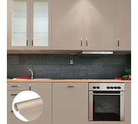 Autocollant Adhésif Imperméable Vinyle Rouleau pour Cuisine Meuble Armoire Porte - Sticker Mural H60 x L200 cm - taupe