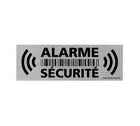 Autocollant Alarme Maison - SIGNALETIQUE.BIZ FRANCE - Lot de 14 - Dissuasif - Alu brossé
