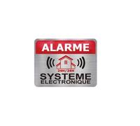 Autocollant alarme système électronique logo 771-2 imitation INOX lot de 12 stickers -2 - Taille : 12 cm