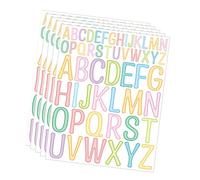 Autocollant alphabets 5 feuilles, autocollant de récompense, F3 | Autocollant esthétique, décalcomanie de lettre colorée, étiquette décorative, autocollant pour journal