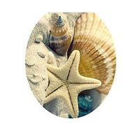 Autocollant amovible en vinyle pour siège de toilette Motif océan, forêt, ciel, poisson, décoration de salle de bain #A