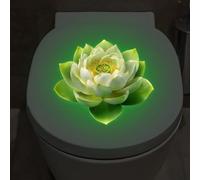 Autocollant amovible Lotus phosphorescent pour WC en vinyle compatible avec les surfaces de salle de bain