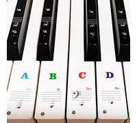 Autocollant amovible pour piano 88/61/54/49/37 avec revêtement adhésif longue durée, peut être collé à plusieurs reprises, lettres de clavier de piano étiquette pour débutants et enfants multicolore