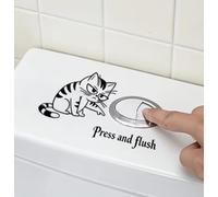 Autocollant amusant en vinyle imperméable pour réservoir de toilettes, rappel de pression et de chasse d'eau, étiquette décorative de salle de bain pour toilettes