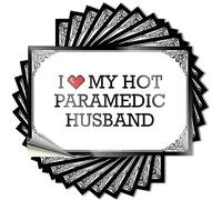 Autocollant amusant pour pare-chocs avec inscription « I Love My Hot Paramedic Husband » (12 x 18 cm)