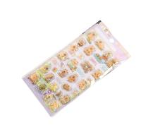 Autocollant Animal en relief de dessin animé, résine PVC imperméable pour carnet de notes, fabrication de cartes, couverture de téléphone, chambre d ', livre de Scrapbooking d ' art