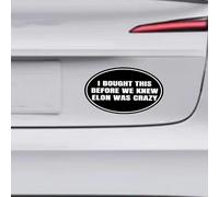 Autocollant anti-Elon pour pare-chocs de voiture avec inscription « I Bought This Before We Knew Elon was Crazy » et « Elon Sucks » en vinyle (rond)
