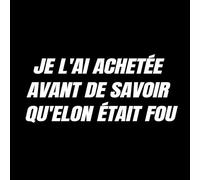 Autocollant anti-Elon pour pare-chocs - I Bought This Before We Knew Elon was Crazy! Autocollant amusant pour voiture Tesla Regret Elon Modèle X Y 3 S en vinyle (blanc, 25 x 11,3 cm)