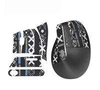 Autocollant antidérapant pour souris de jeu verticale MX - Motif souris - Demi-couverture complète - Noir et blanc