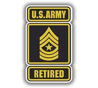 Autocollant Armée Retired Sergent Major SGM E9 Autocollant militaire des États-Unis pour voiture, camion, fenêtre, ordinateur portable, pare-chocs drapeau US 12,7 cm