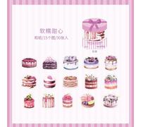 Autocollant Artisanal Kawaii Pour Scrapbooking, Étiquette Scrapbooking Mobile Décorative, Pour Journal Intime Planificateur De Voyage Du Monde En Pâtisserie, Papeterie De Bricolage, 30 Pièces/Lot