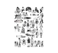 Autocollant Artisanal Noir Et Blanc Pour Garçons Et Filles, Étiquette Autocollante Décorative Pour Livre D'étudiant, Jouets Pour Enfants