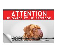Autocollant Attention au chien dogue de bordeaux adulte