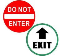 Autocollant autocollant en vinyle pour intérieur ou extérieur/extérieur 15 x 15 cm - Do Not Enter & ‿Sortie - Pour porte avant et arrière de la porte de magasin, café, bureau, restaurant - Vinyle autocollant