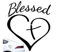 Autocollant avec - 14 x 11,5 cm autocollant pour voiture avec en cœur, décalcomanie pour véhicules chrétiens, décoration pour voiture, facile à appliquer | Benoît Amour Cœur Jésus