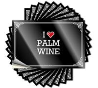 Autocollant avec citation « I Love Palm Wine Cover Southern » (6 x 9 cm)