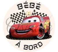 Autocollant Bébé à Bord - Bébé Flash McQueen (Cars)