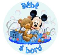 Autocollant Bébé à Bord - Bébé Mickey