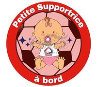 Autocollant Bébé à Bord FanZone Foot - Petite Supportrice LOSC Lille - Rouge et Blanc - Vinyle - Français - Sticker Décalcomanie