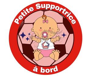 Autocollant Bébé à Bord FanZone Foot - Petite Supportrice LOSC Lille - Rouge et Blanc - Vinyle - Français - Sticker Décalcomanie