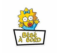 Autocollant bébé à bord, Maggie,16x15cm vinyle haute qualité, autocollant voiture, moderne et fun, 100% français