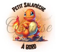 Autocollant Bébé à Bord - Petit Salamèche (Pokémon)