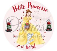 Autocollant Bébé à Bord - Petite Princesse Belle (La Belle & la Bête)