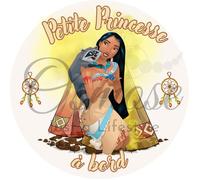 Autocollant Bébé à Bord - Petite Princesse Pocahontas