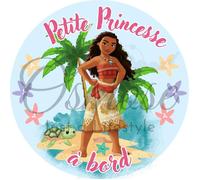 Autocollant Bébé à Bord - Petite Princesse Vaïana