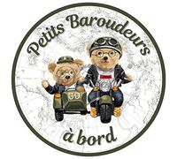 Autocollant Bébé à Bord - Petits Baroudeurs (moto side-car)