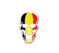 Autocollant Belgique Skull Crâne Bruxelles Drapeau Tête de Mort 7 x 4 cm A1494