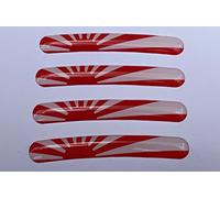Autocollant bombé Japon Soleil Levant - Lot de 4 - Japonais