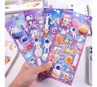 Autocollant Bouffant 3d Voyage Astronaute, Étiquette Scrapbooking, Papeterie De Journal Intime, Fournitures De Décoration, Nouvelle Collection