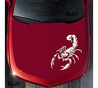 Autocollant Capot de Voiture Sticker Réfléchissant Motif Scorpion (Blanc)