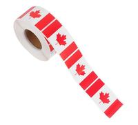 Autocollant Carré du Drapeau Canadien, Feuille D’érable Rouge