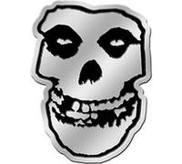 Autocollant CD Visionnaire Misfits Skull 8cm, métal argenté Argenté G