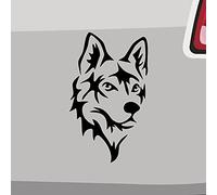 Autocollant celtique loup hound tribal husky sticker voiture voiture tatouage tête de chien en 6 tailles et 21 couleurs