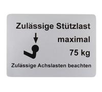 Autocollant charge maxi attelage pour VOLKSWAGEN Transporter T25 (05/1979-07/1992) - 75kg